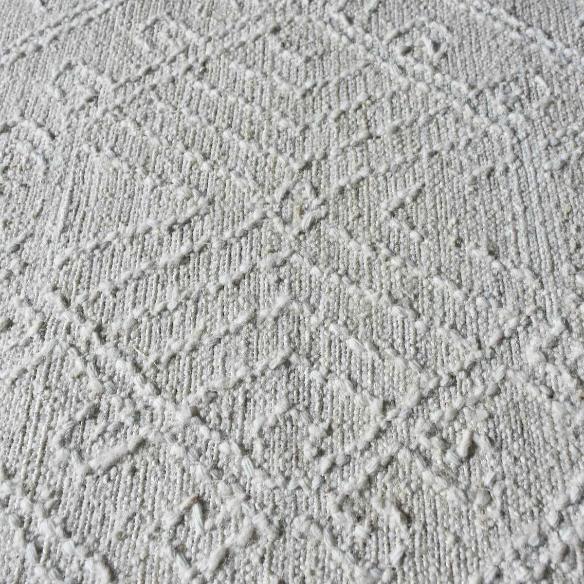 Monolith & Heart Taxila Punja Hand-Woven Hemp & Wool Rug, Natural White