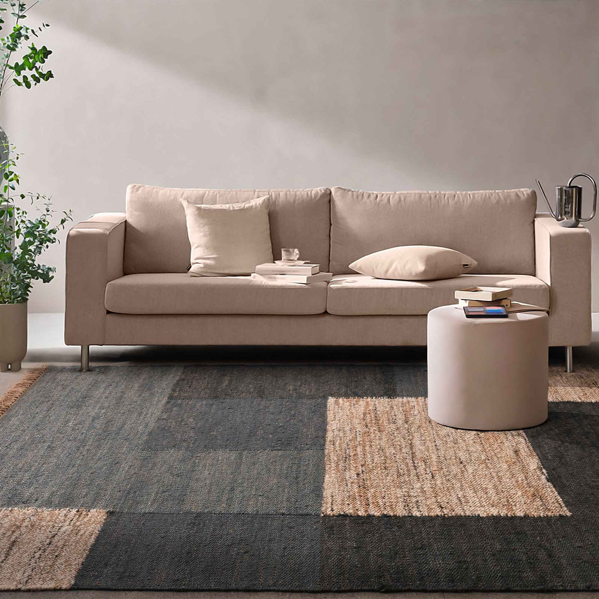 Monolith & Heart Thayer Punja Kelim Jute & Wool Rug, Blue