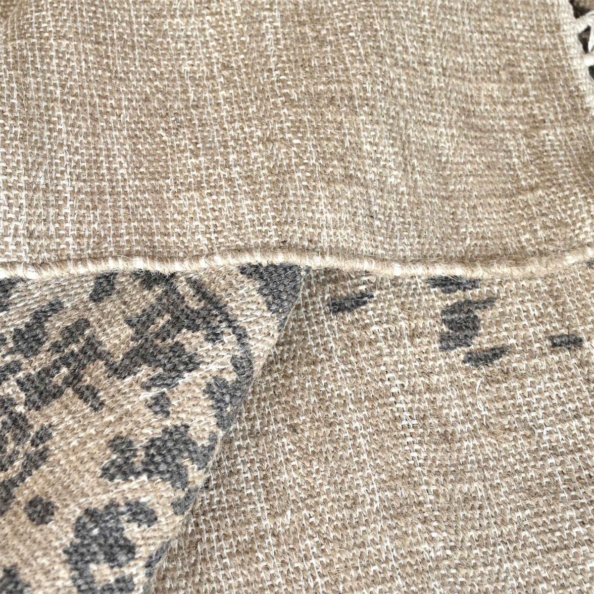 Monolith & Heart Tomsa Hand-Woven Printed Cotton & Jute Rug, Grey