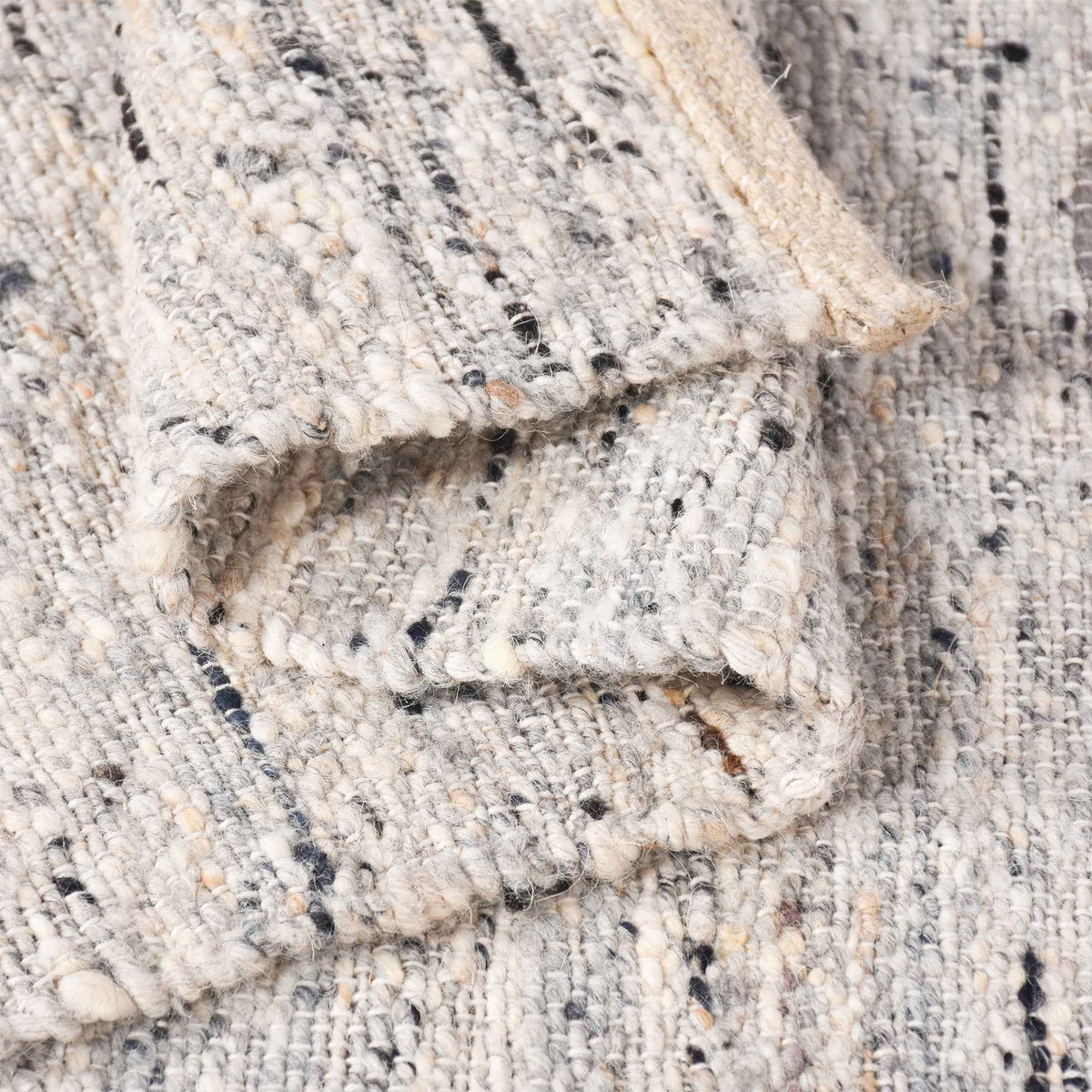 Monolith & Heart Thurles Hand-Woven Jute, Wool & Cotton Blend Rug, Grey & Natural