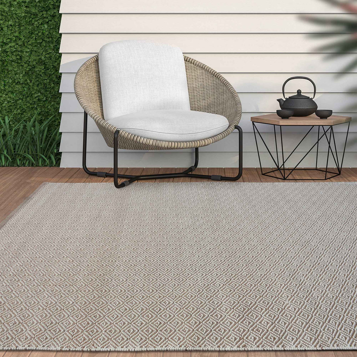 Monolith & Heart Handwoven Ventuari Polypropylene Rug, Ivory/Beige, Indoor/Outdoor, Multiple Sizes