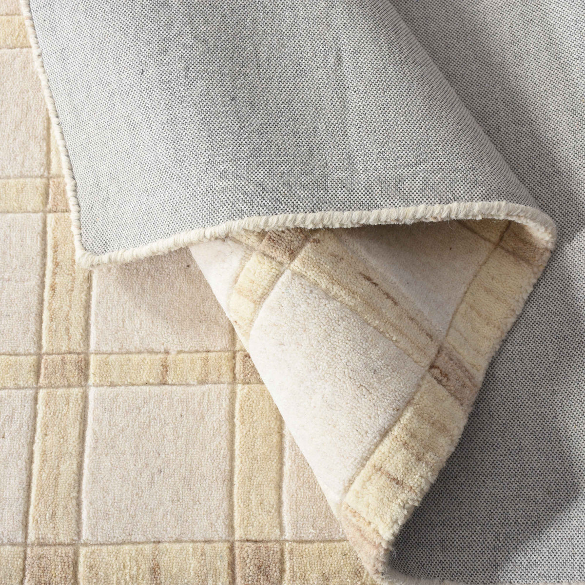 Monolith & Heart Vimma Handwoven Wool Rug in Ivory/Beige, Multiple Sizes