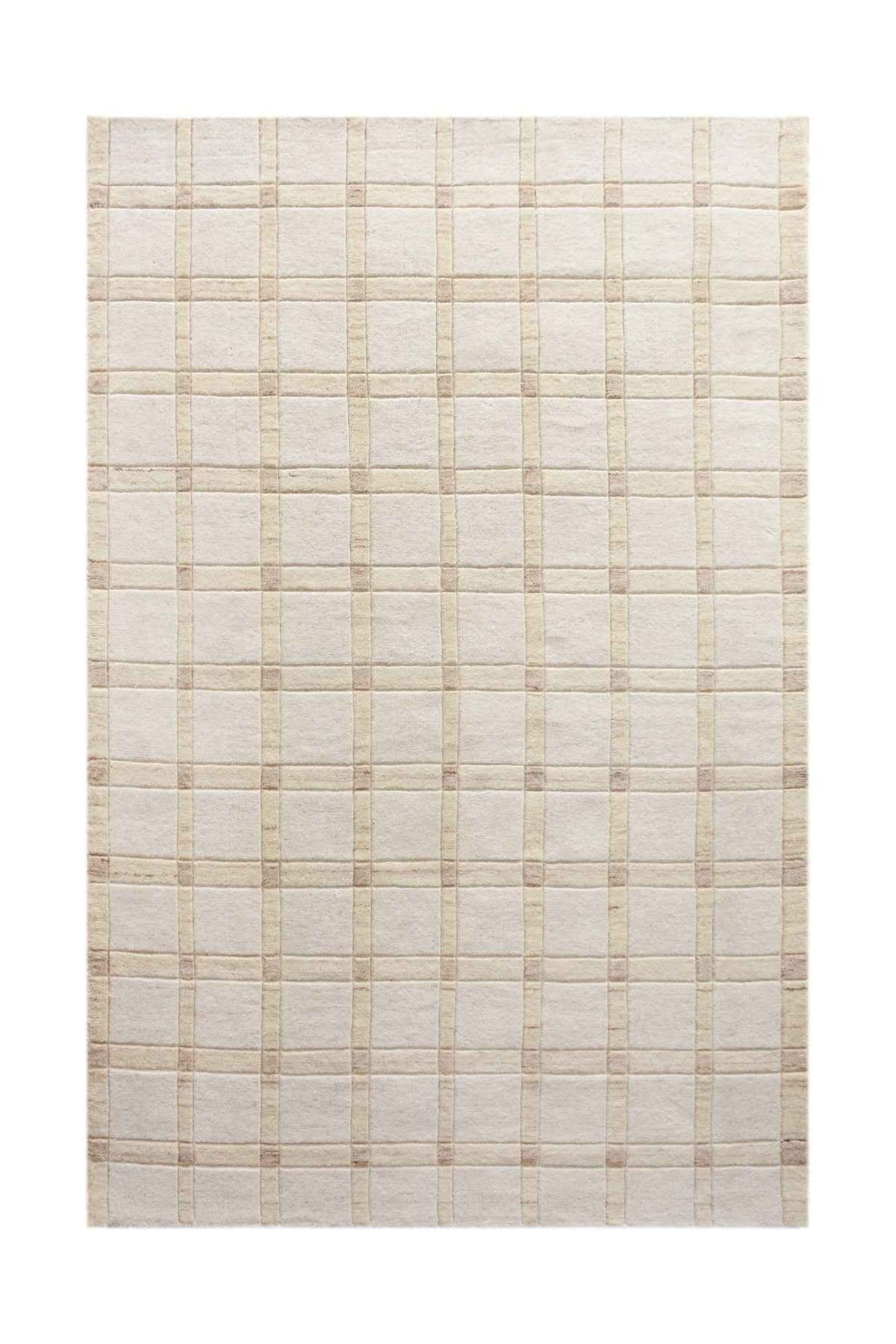 Monolith & Heart Vimma Handwoven Wool Rug in Ivory/Beige, Multiple Sizes