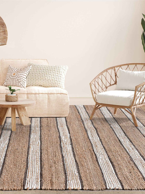 VINIUS RUG -  HEMP/ LEATHER/ POLYESTER