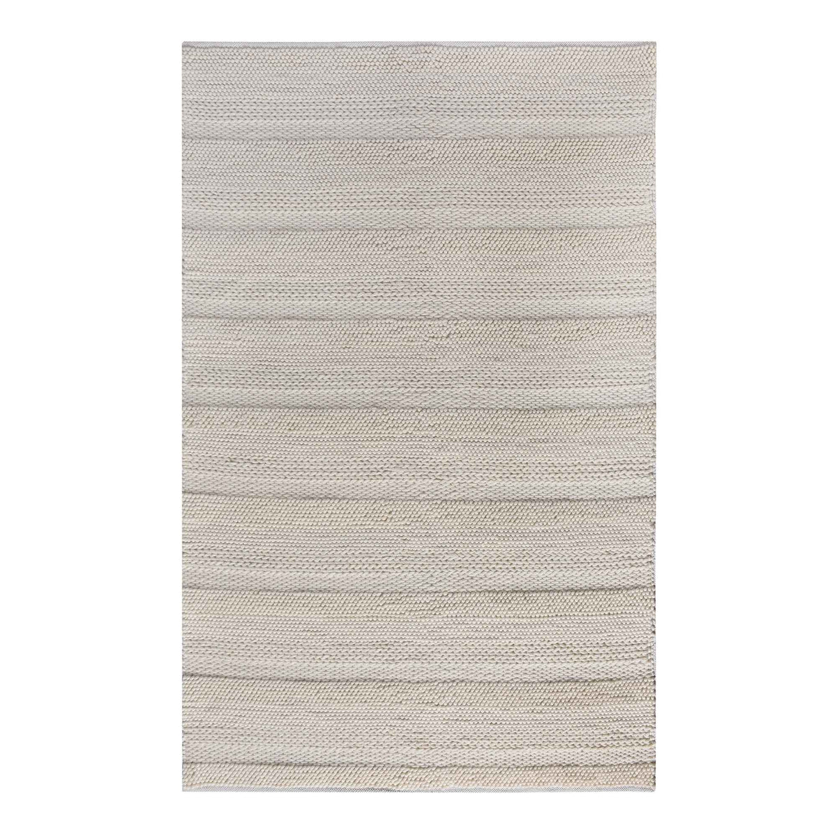 Monolith & Heart Zenobia-II Hand-Woven New Zealand Wool Rug, Natural White