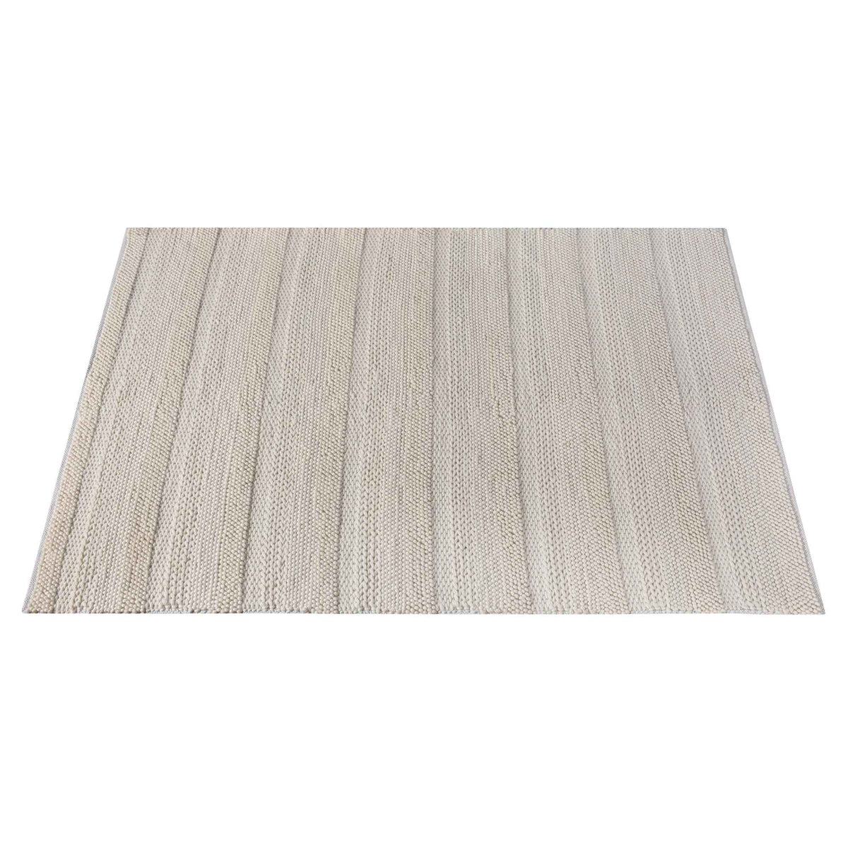 Monolith & Heart Zenobia-II Hand-Woven New Zealand Wool Rug, Natural White