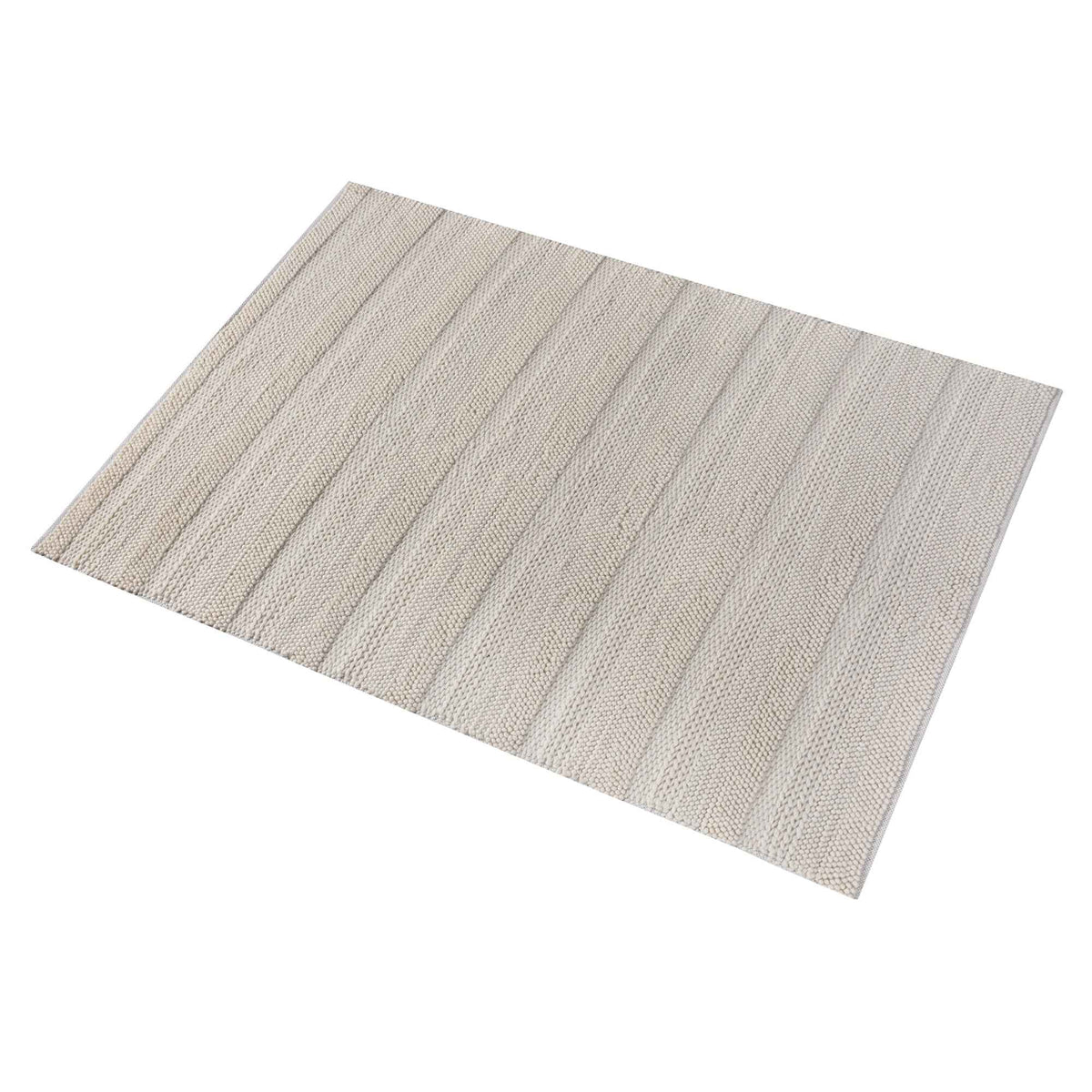 Monolith & Heart Zenobia-II Hand-Woven New Zealand Wool Rug, Natural White