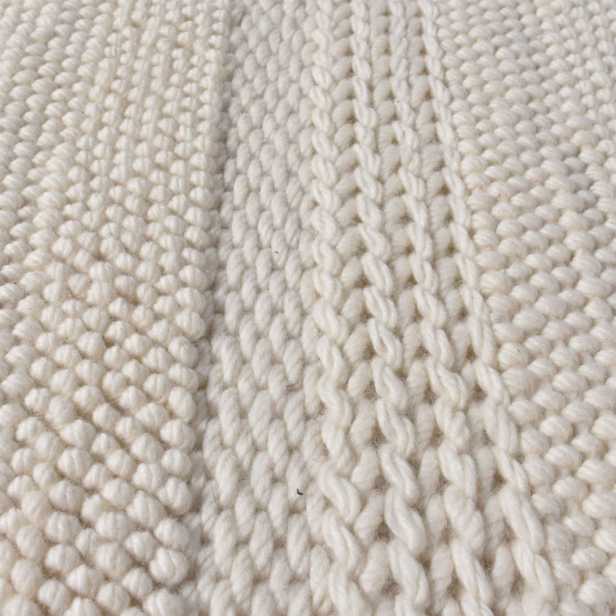 Monolith & Heart Zenobia-II Hand-Woven New Zealand Wool Rug, Natural White