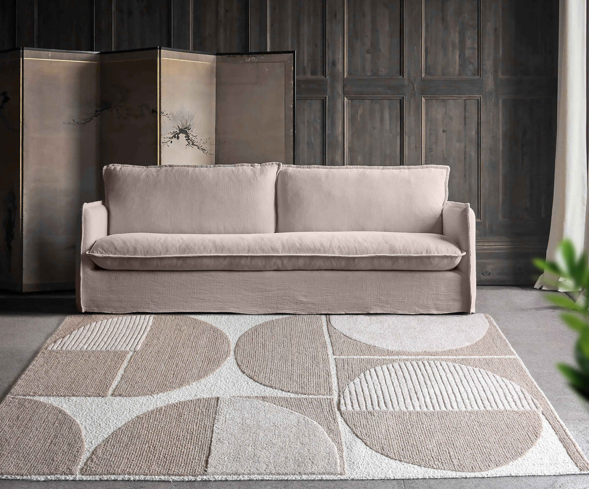 Monolith & Heart Aldine Hand-Woven & Over-Tufted Wool & Viscose Rug, Ivory & Beige