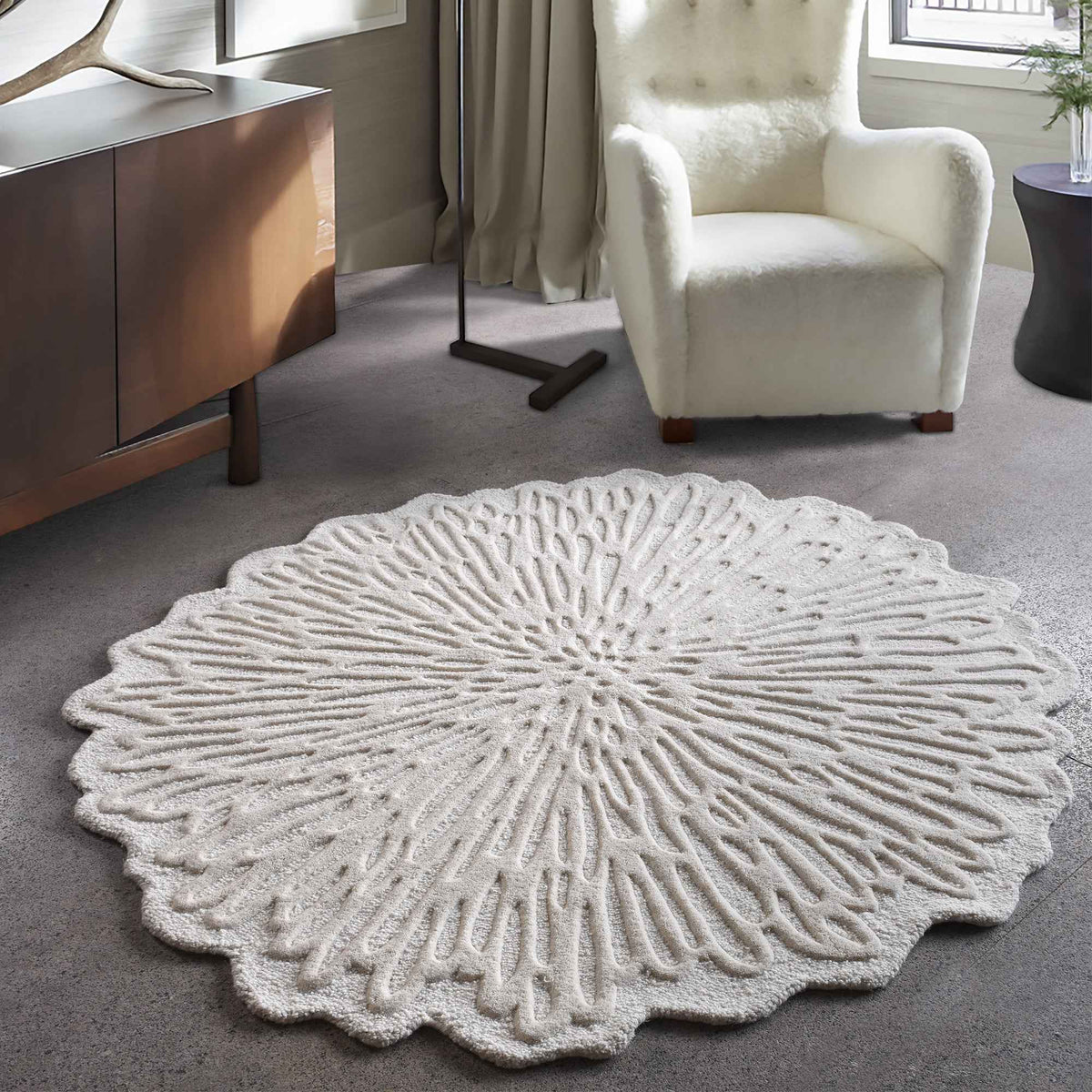 Monolith & Heart Askart Hand-Tufted Wool Rug, Ivory