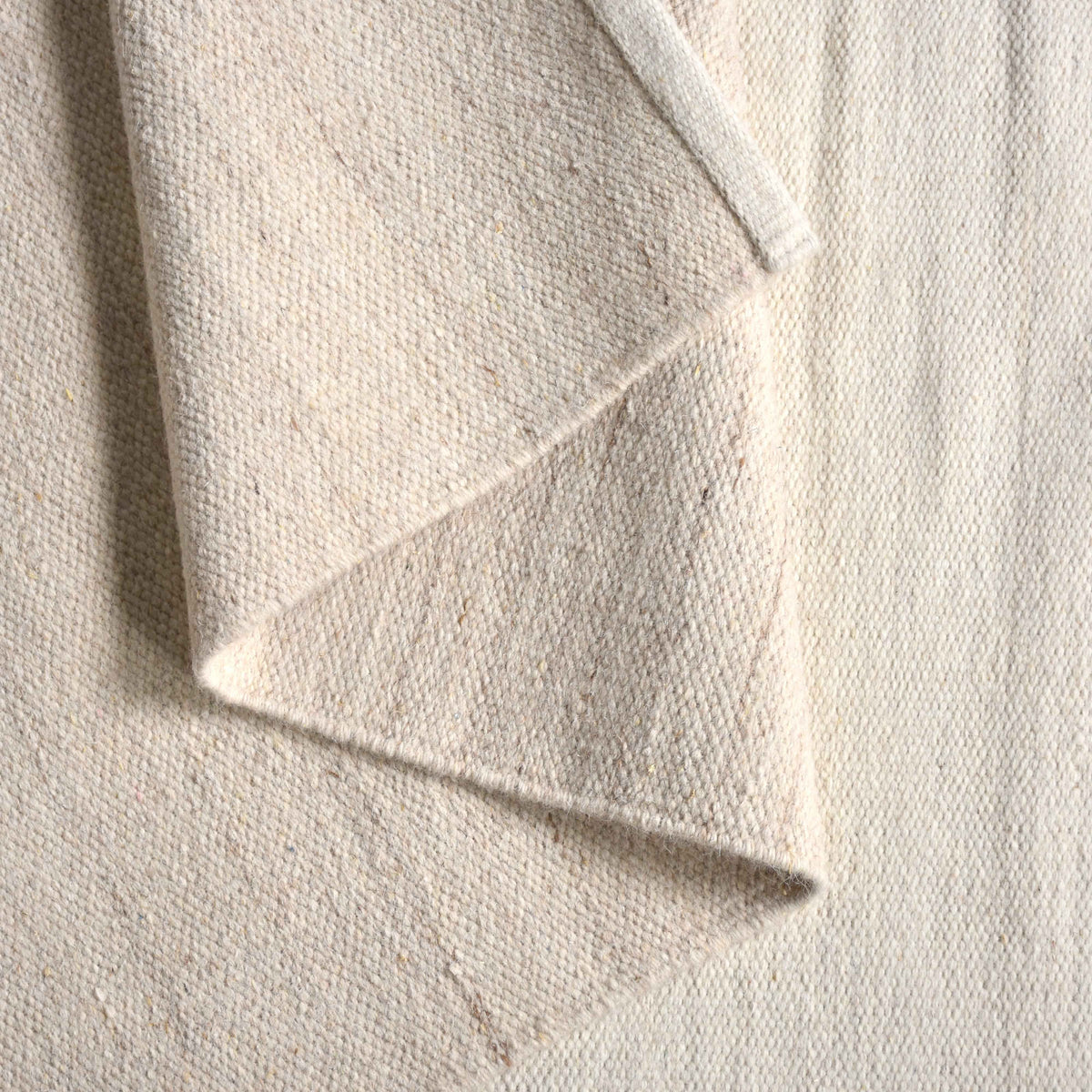 Monolith & Heart Baoule Hand-Woven Wool Rug, Ivory