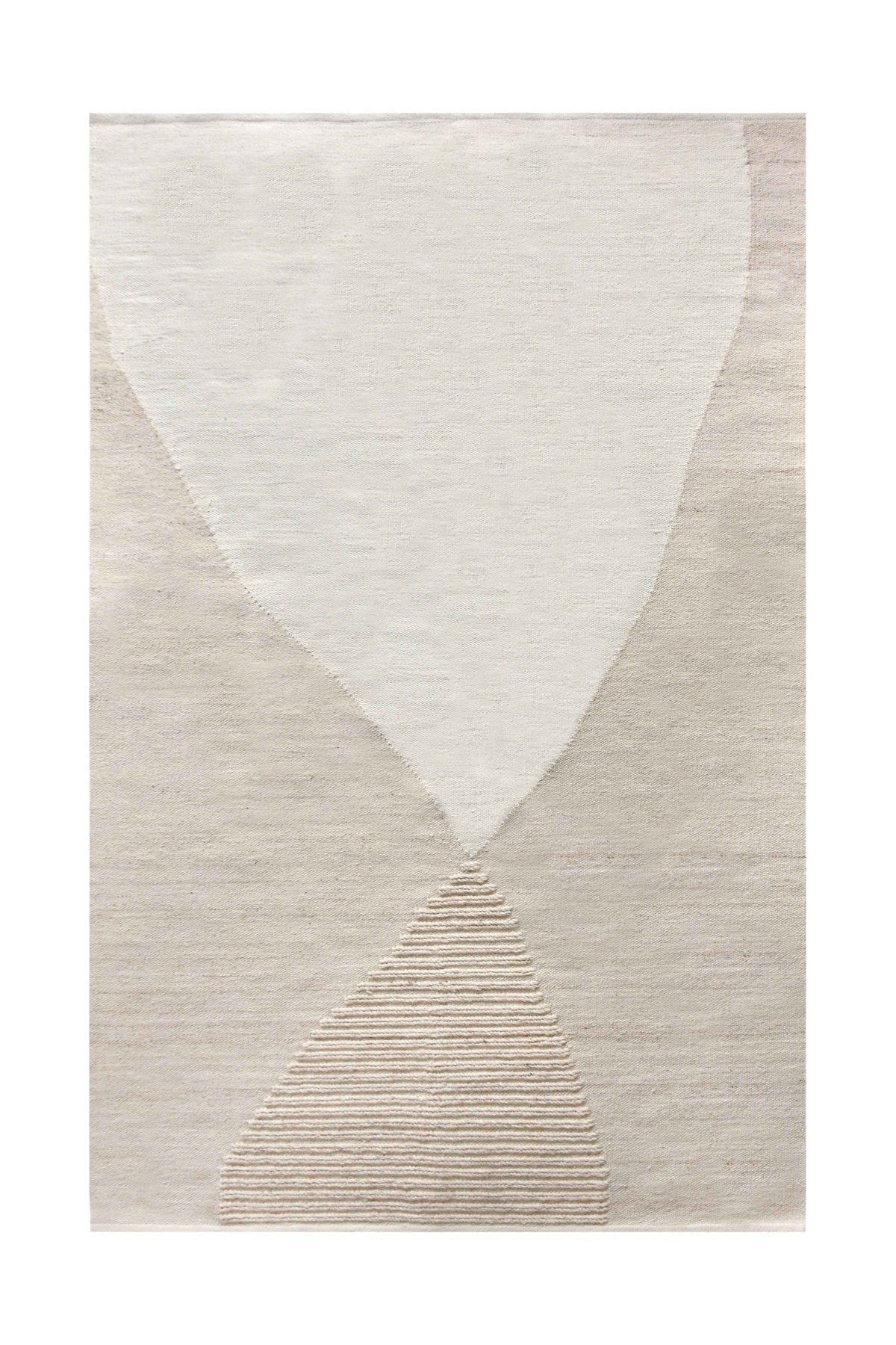 Monolith & Heart Baoule Hand-Woven Wool Rug, Ivory