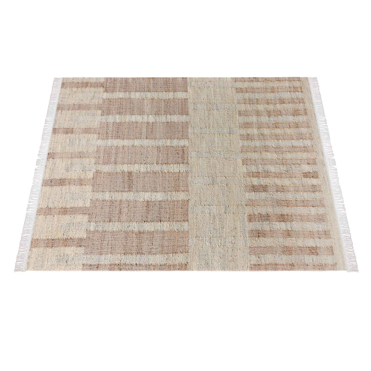 Monolith & Heart Belconnen Hand-Woven Jute & Wool Rug, Natural & Ivory
