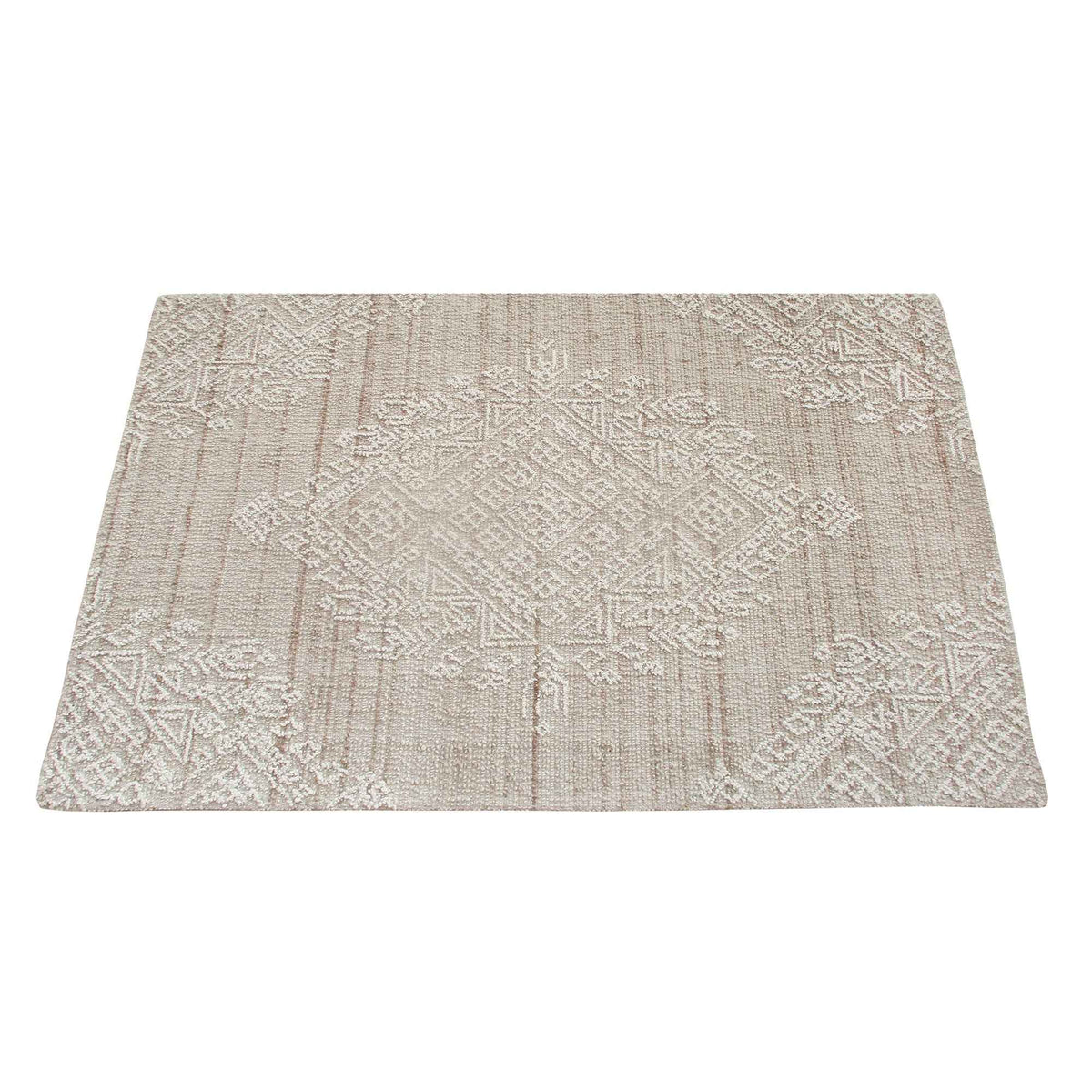 Monolith & Heart Bershad Hand-Woven & Over-Tufted Wool Rug, Natural White & Beige