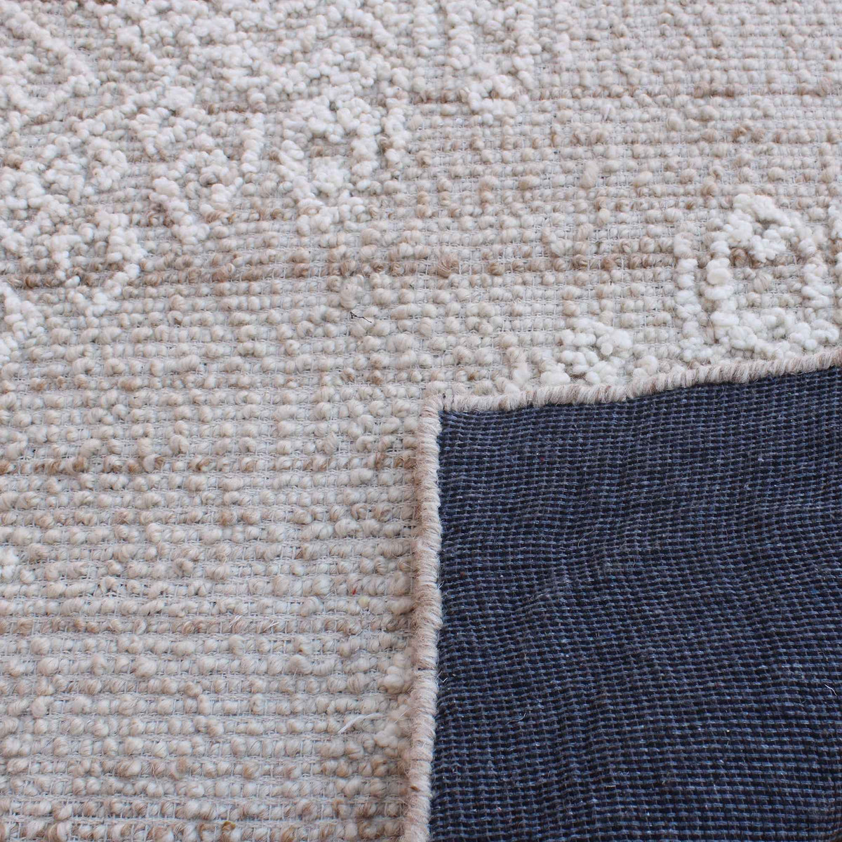 Monolith & Heart Bershad Hand-Woven & Over-Tufted Wool Rug, Natural White & Beige
