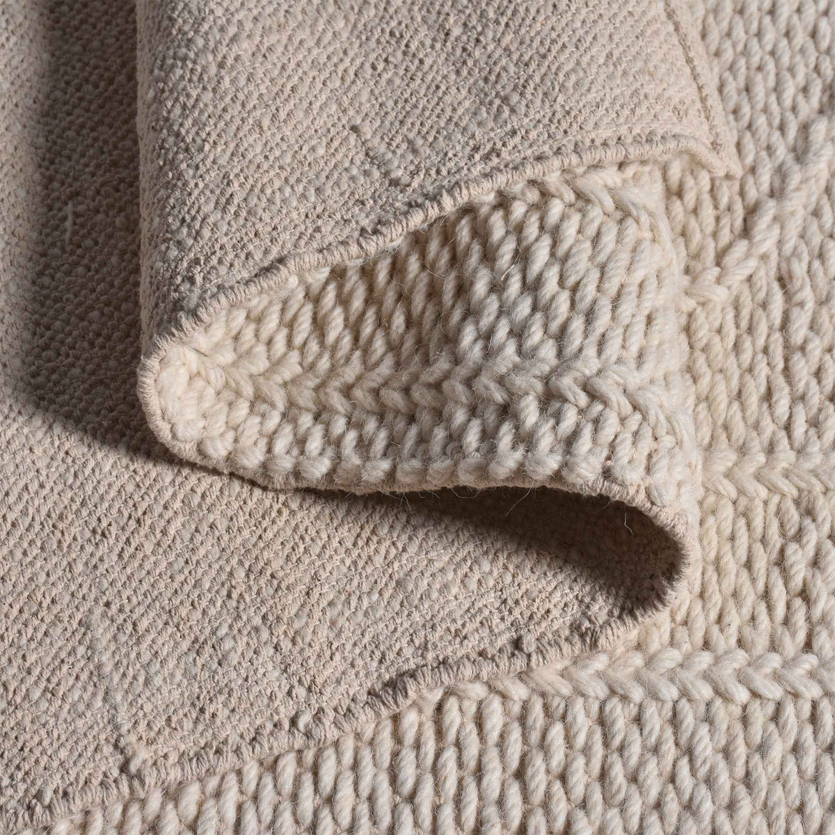 Monolith & Heart Brasov Punja Kelim Wool & Cotton Rug, Natural White
