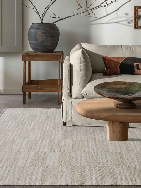 CHEREMSHAN RUG - IVORY - HANDWOVEN - WOOL