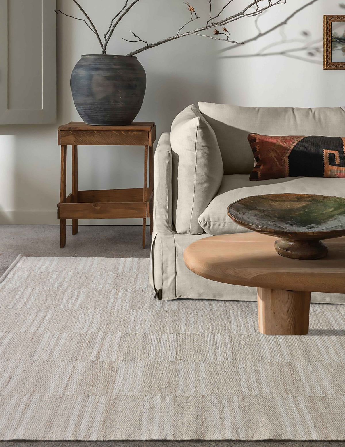 Monolith & Heart Cheremshan Hand-Woven Wool Rug, Ivory