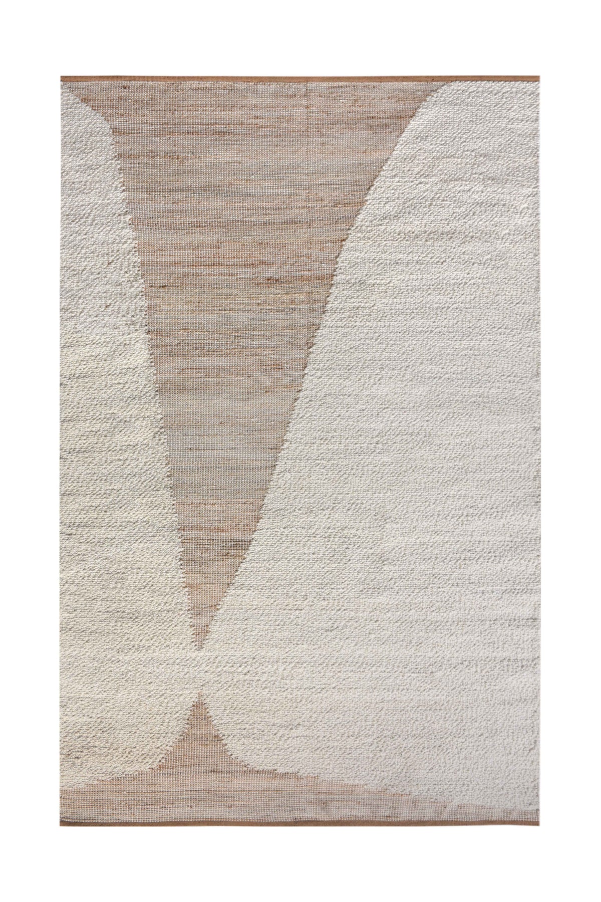 Monolith & Heart Dobrev-II Hand-Woven Wool & Jute Rug, Ivory & Natural