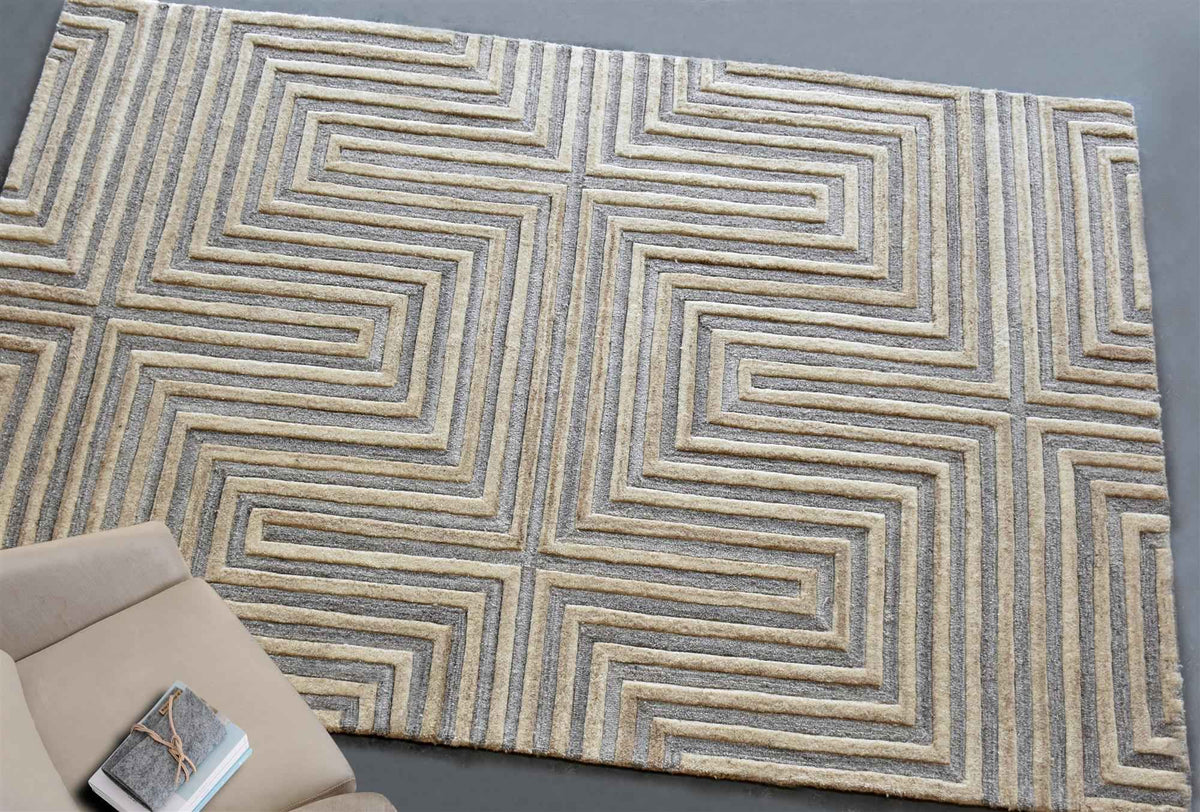 Monolith & Heart Integra Hand-Tufted Wool Rug, Beige & Natural White