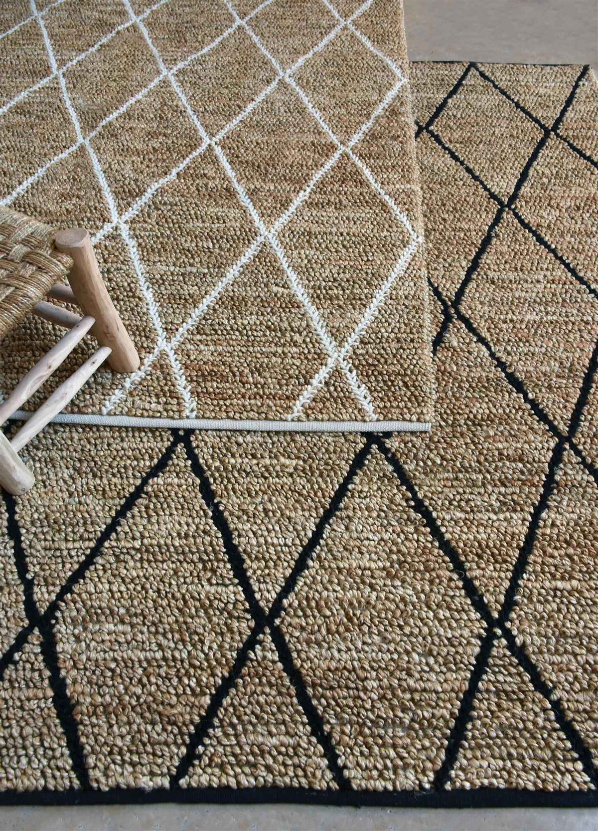 Monolith & Heart Larson Hand-Woven Hemp & Wool Rug, Natural White & Natural