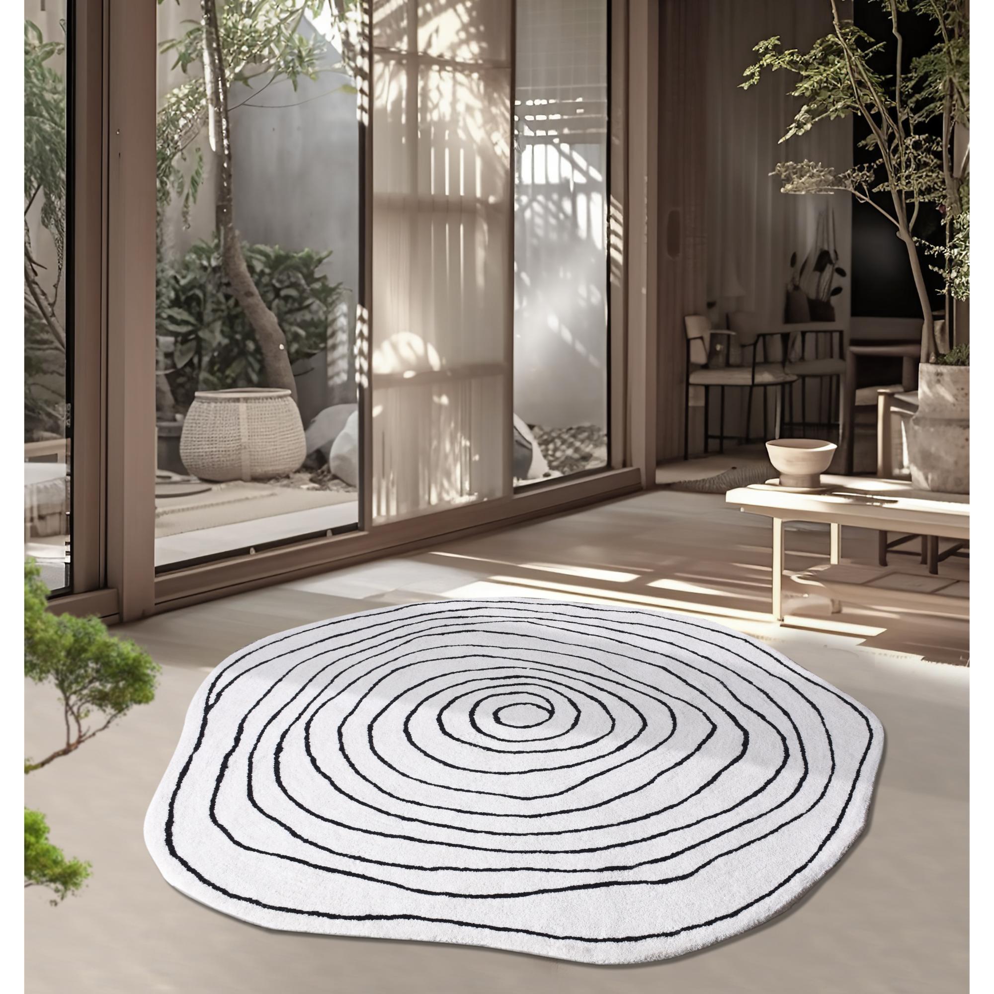 MELUR RUG - IVORY/CHARCOAL - HAND TUFTED - WOOL