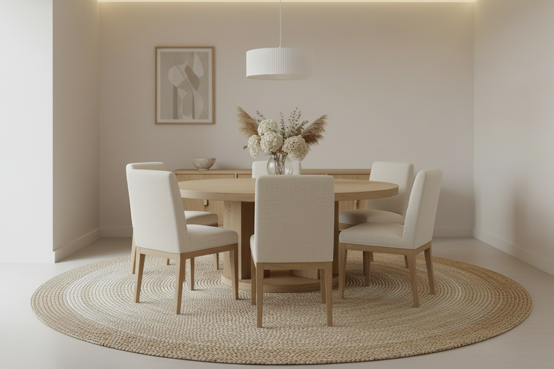 Natural Dining Room Revised Lighting