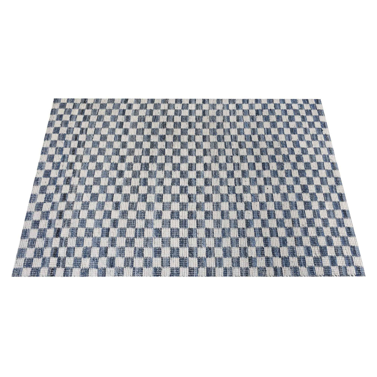 Monolith & Heart Nicolavs Hand-Woven Repurposed Denim & Wool Rug, Blue