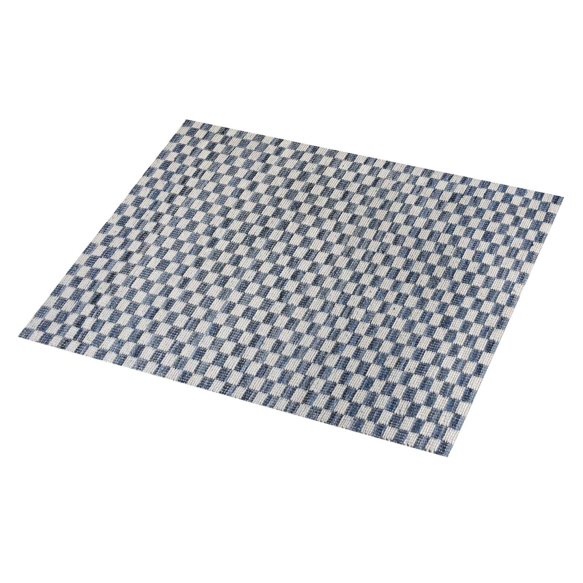 Monolith & Heart Nicolavs Hand-Woven Repurposed Denim & Wool Rug, Blue