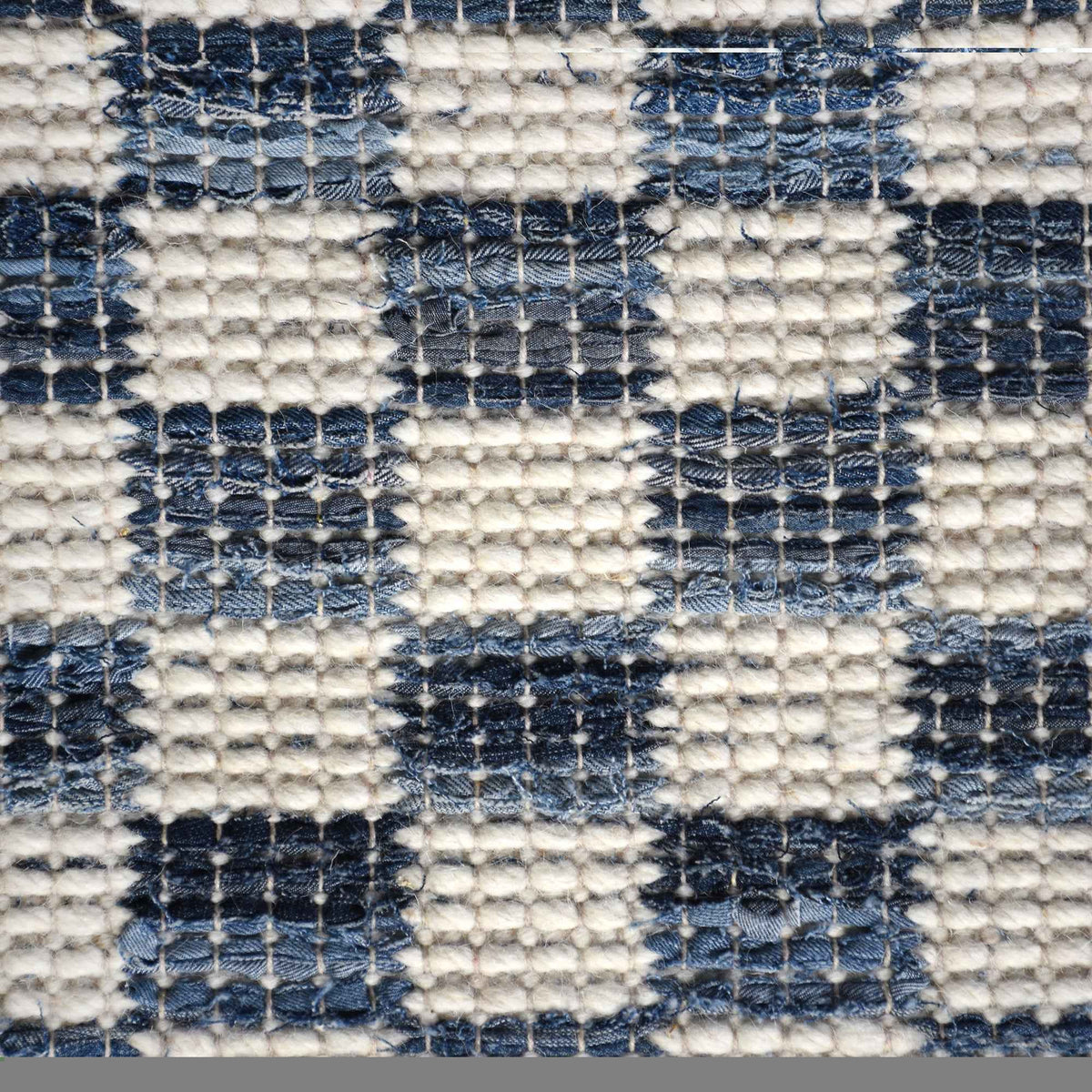 Monolith & Heart Nicolavs Hand-Woven Repurposed Denim & Wool Rug, Blue