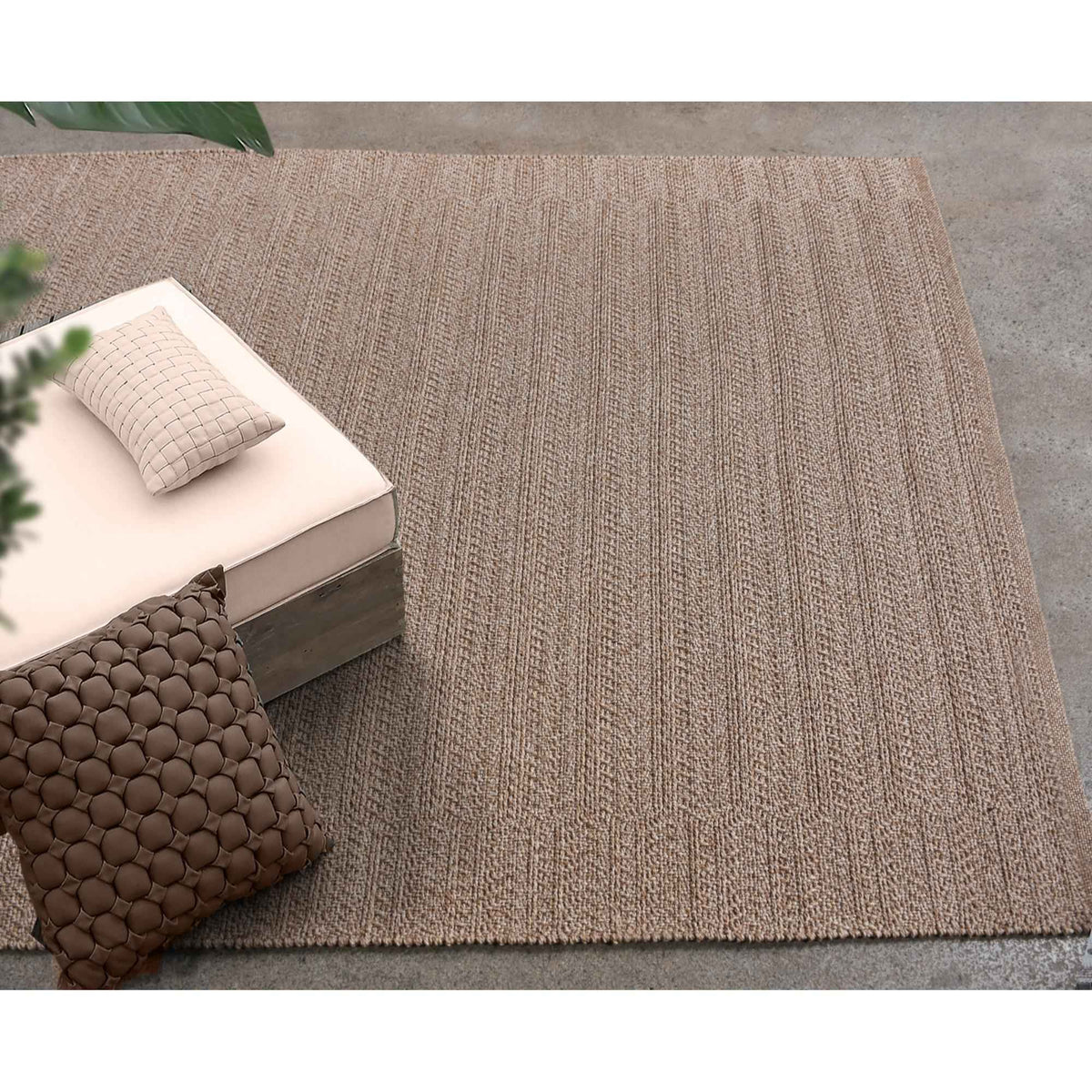 Monolith & Heart Orinoco Hand-Woven Recycled Polypropylene Rug, Beige