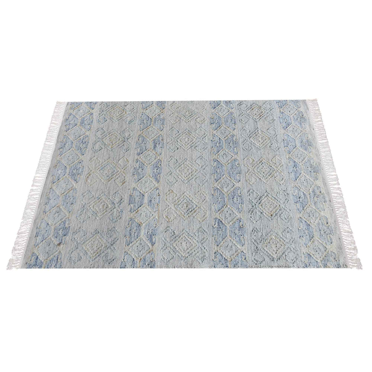 Monolith & Heart Pariso Hand-Woven Jute & Wool Rug, Beige & Blue