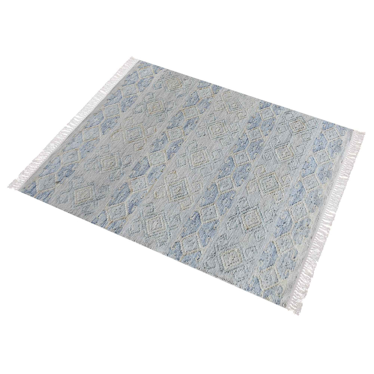 Monolith & Heart Pariso Hand-Woven Jute & Wool Rug, Beige & Blue