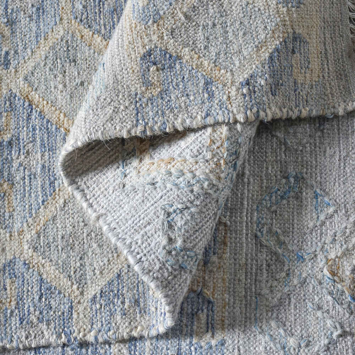 Monolith & Heart Pariso Hand-Woven Jute & Wool Rug, Beige & Blue