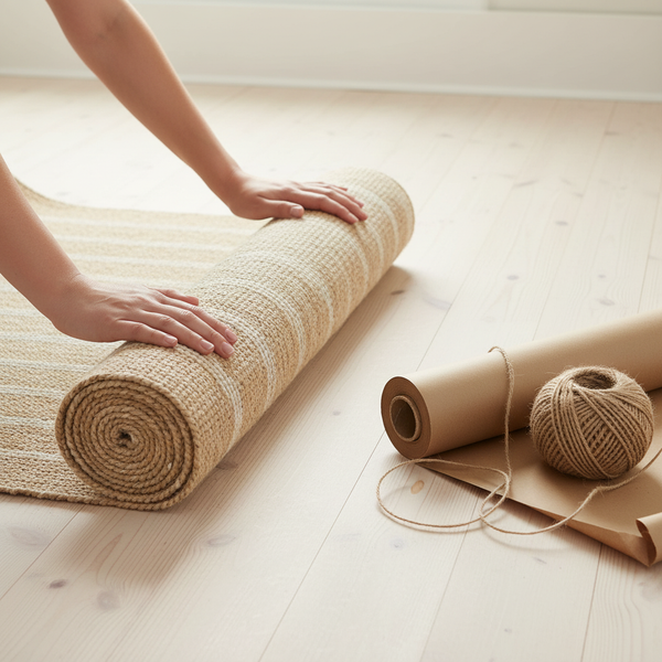 Rug Being Re-rolled for Return