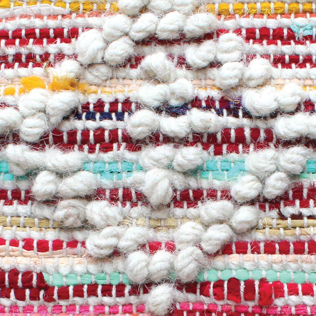 Monolith & Heart Timson Hand-Woven Wool & Recycled Fabric Rug, Natural White & Multi