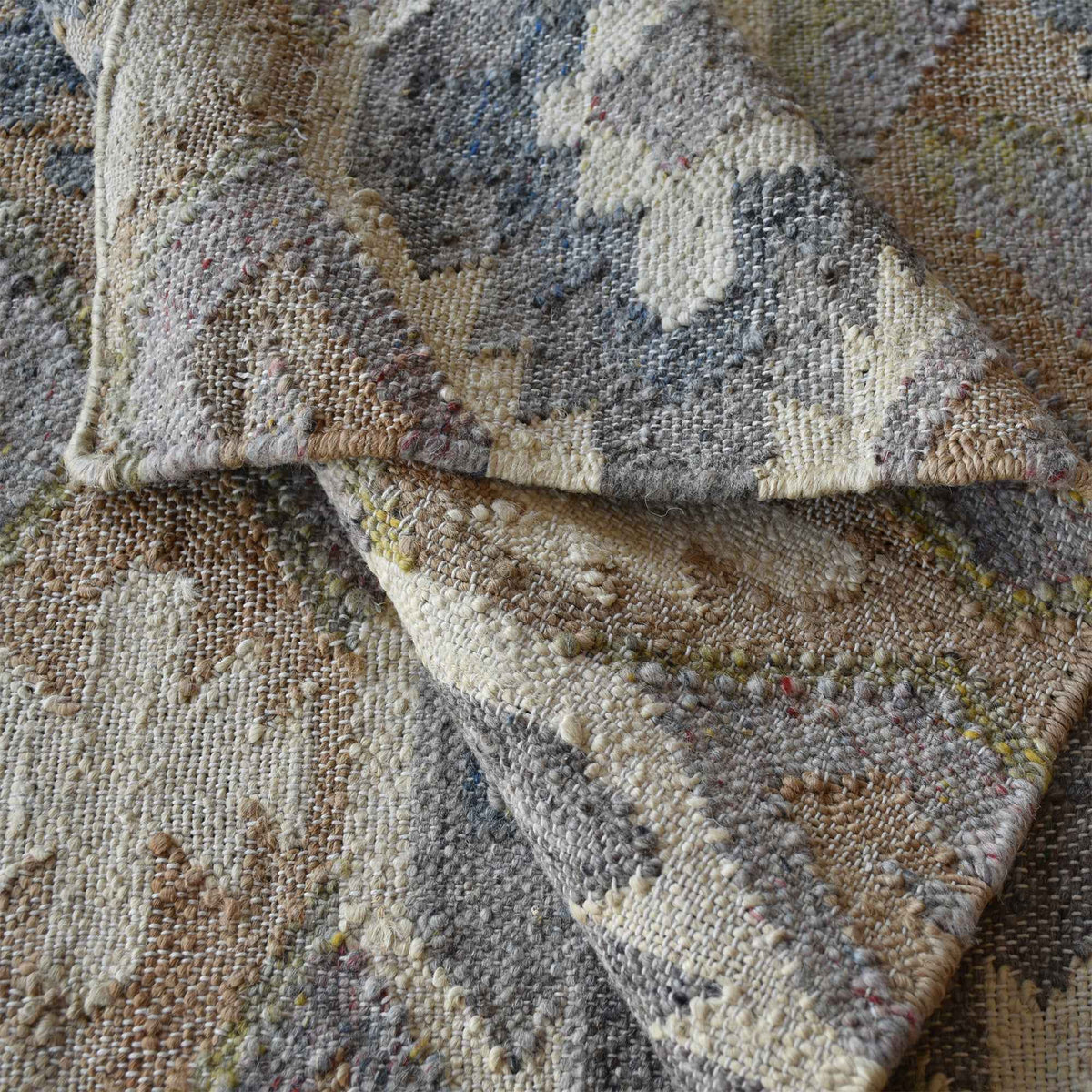 Monolith & Heart Tridell Hand-Woven Felted Wool & Hemp Rug, Natural & Multi