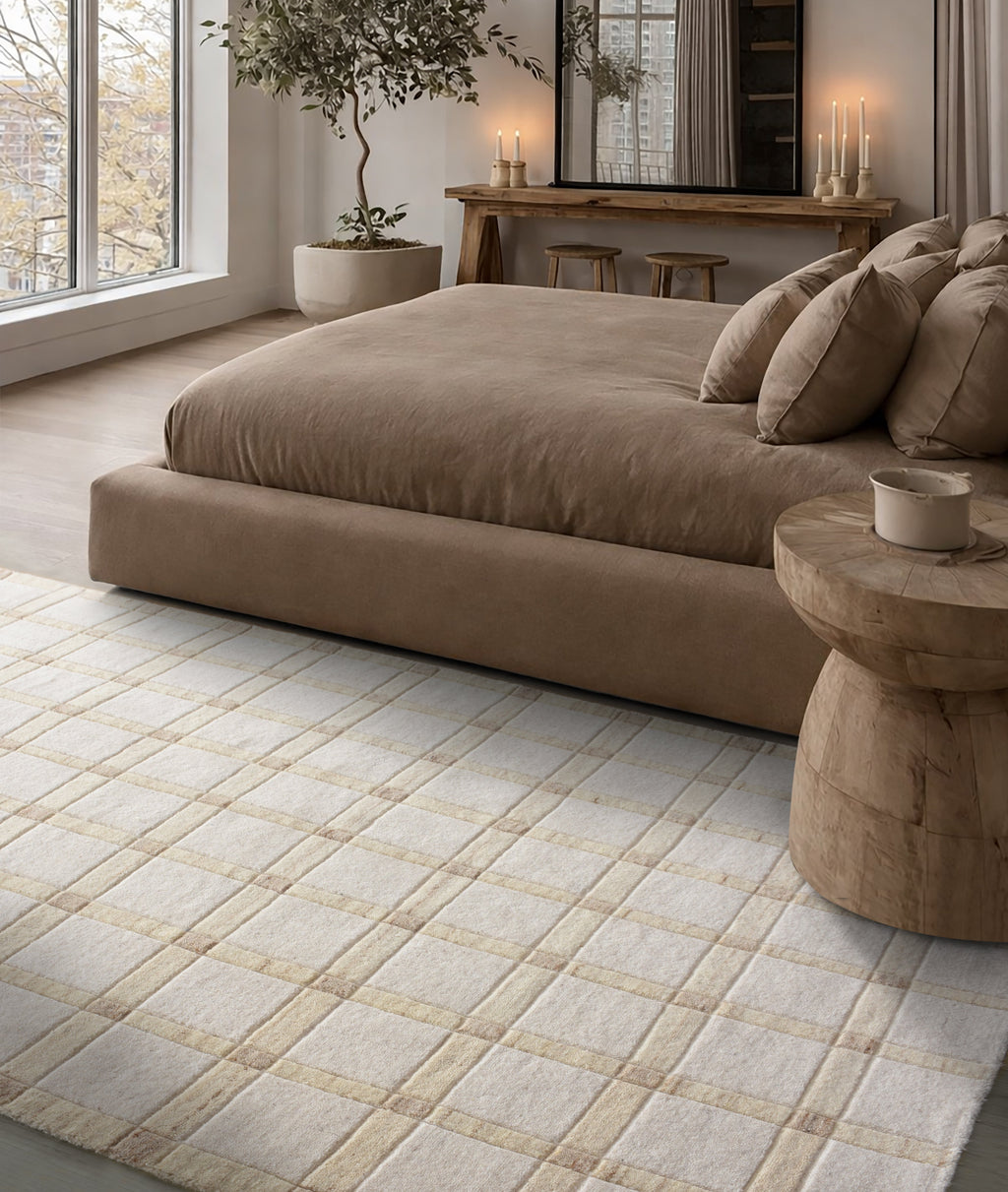 VIMMA RUG - WOOL - HAND WOVEN - IVORY/BEIGE