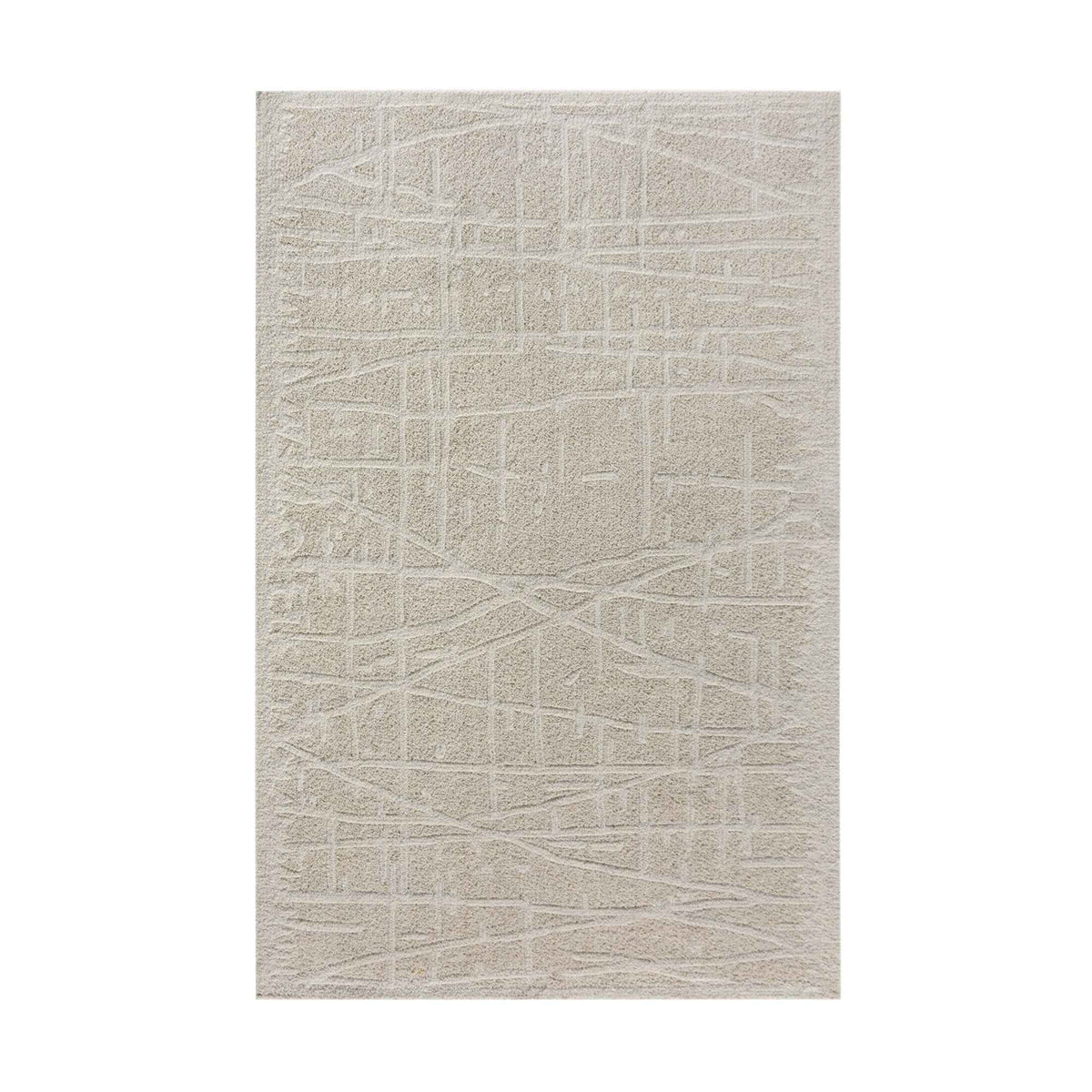 Monolith & Heart Vlasina Hand-Woven & Over-Tufted Wool Rug, Ivory