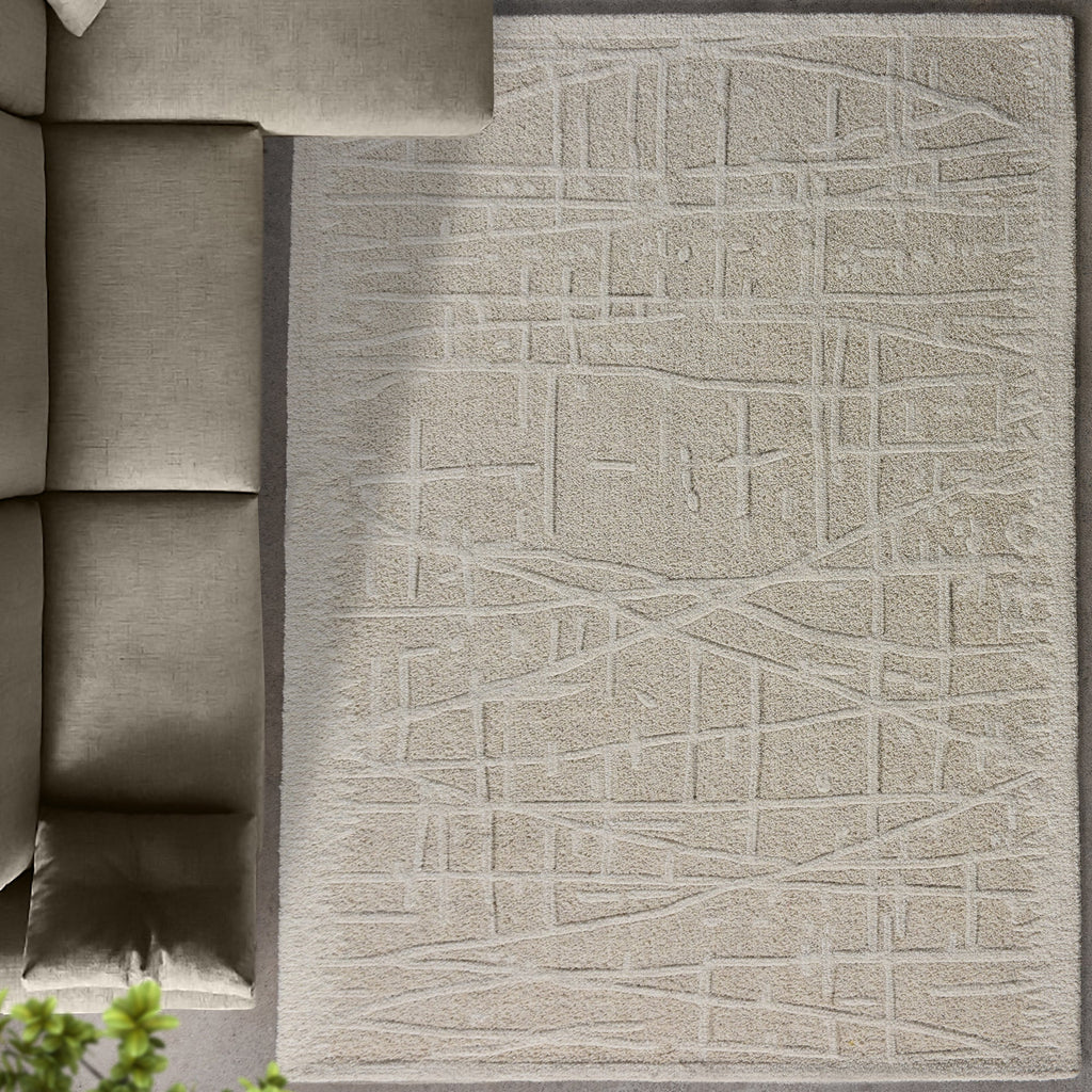 VLASINA RUG - WOOL - IVORY - HAND WOVEN, OVER TUFTED