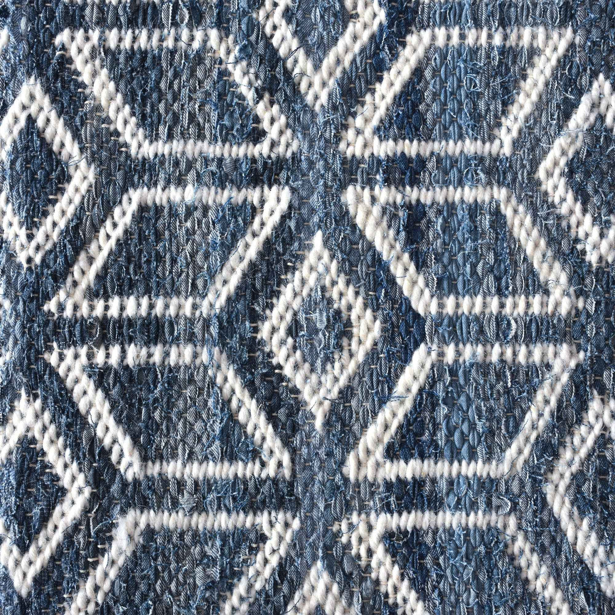 Monolith & Heart Eixample Jacquard-Woven Recycled Denim & Wool Rug, Blue